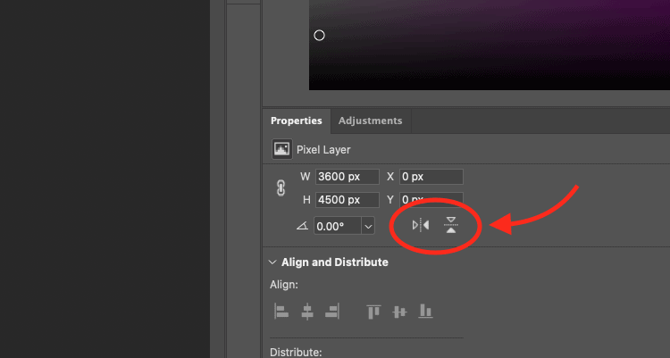 flip an image in photoshop